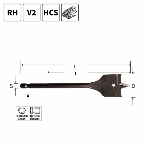 Speedboor, D=38mm L=150mm