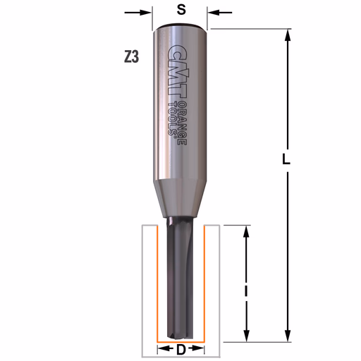 Groeffrees met rechte snijkoppen, HWM D=10mm S=12mm L=75mm I=21mm