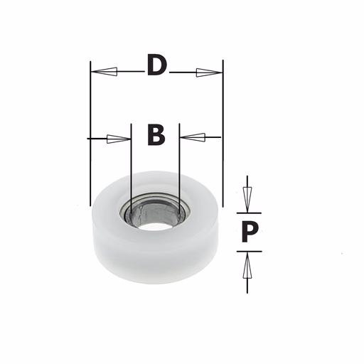 Delrin® rechte kogellager D=12,7mm B=4,76mm P=5mm