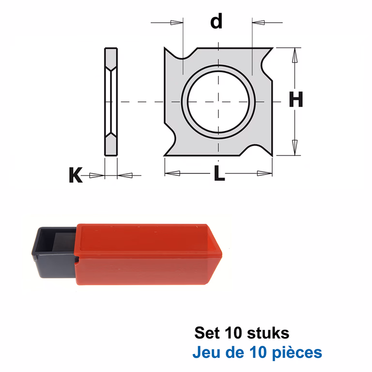 Groeftand HWM (per 10 st.) L=14mm K=3mm H=14mm d=8,3mm